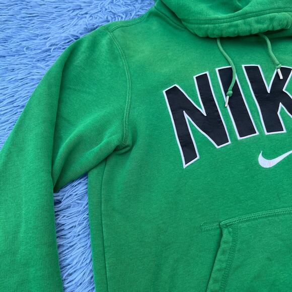 Nike Center Swoosh Logo Hoodie Sweater Size Small Mens Green Black Casual - Picture 5 of 13